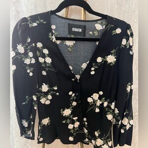 Reformation dark floral blouse (size 6)